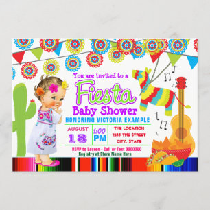 Filles Jote Fiesta Baby Shower Invitations