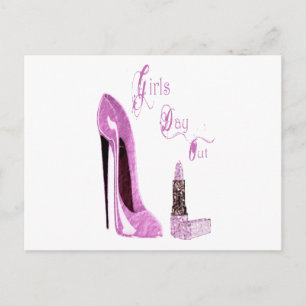 Filles jour / nuit dehors Carte d'invitation de fê