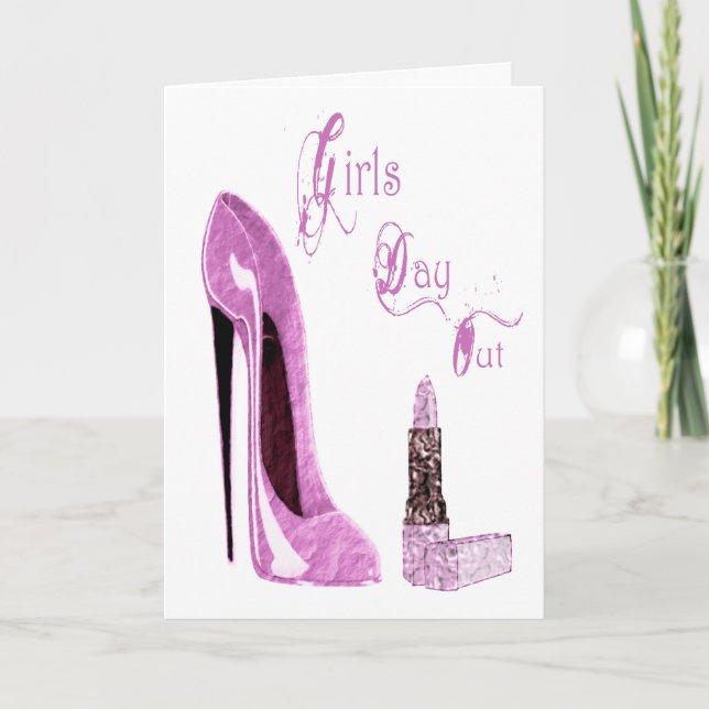 Filles jour / nuit dehors Carte d'invitation de fê (Devant)