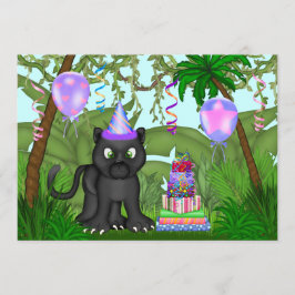 Filles Jungle Panther Invitation de fête d'anniver
