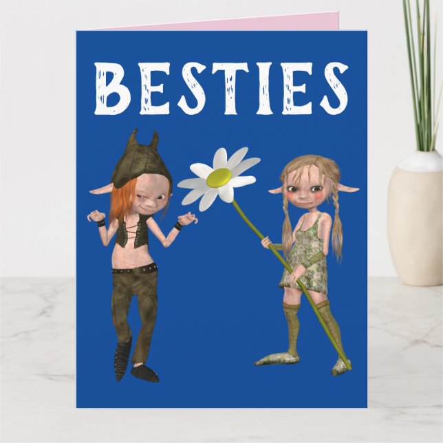 FILLES MEILLEURS AMIS ANNIVERSAIRE BESTIES CARTES  (Devant)