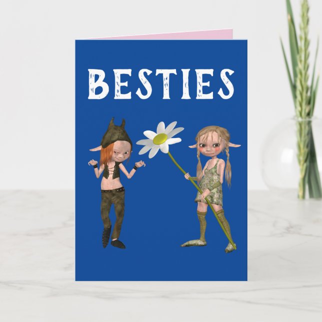 FILLES MEILLEURS AMIS ANNIVERSAIRE BESTIES CARTES  (Devant)