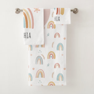 Filles mignonnes Boho Aquarelle Arc-en-ciel Motifs