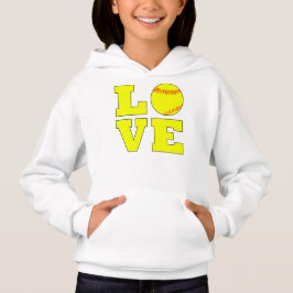 Filles mignonnes Fastpitch Softball Love Sweatshir