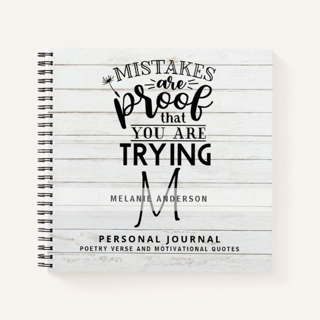 Filles Monogramme Motivational Journal Encourageme (Devant)