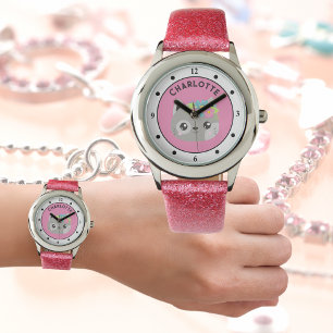 Filles Nom Montre Chat Cute Kitten Couleurs person
