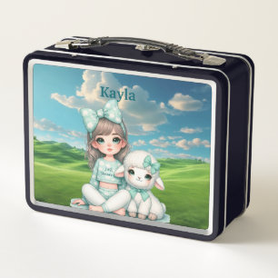 Filles Nom personnalisé Métal Lunchbox