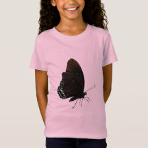 Filles papillon noir T-shirt rose