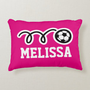Filles personnalisées coussin avec balle de soccer