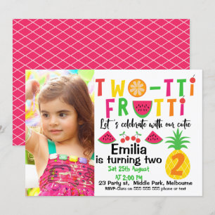 Filles Photo Fruitt deux tti 2e Invitation anniver