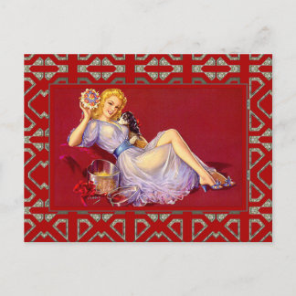 Filles Pin up Art de Carte Postale Vintage Rétro I