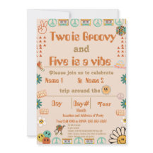 Filles Retro Invitation d'anniversaire
