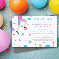 Filles Rock Escalade Anniversaire Fête Invitation