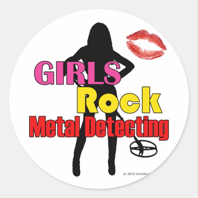Filles Rock Metal Détection Stickers Rond (Devant)
