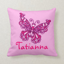 Filles roses appelées coussin de coussin de