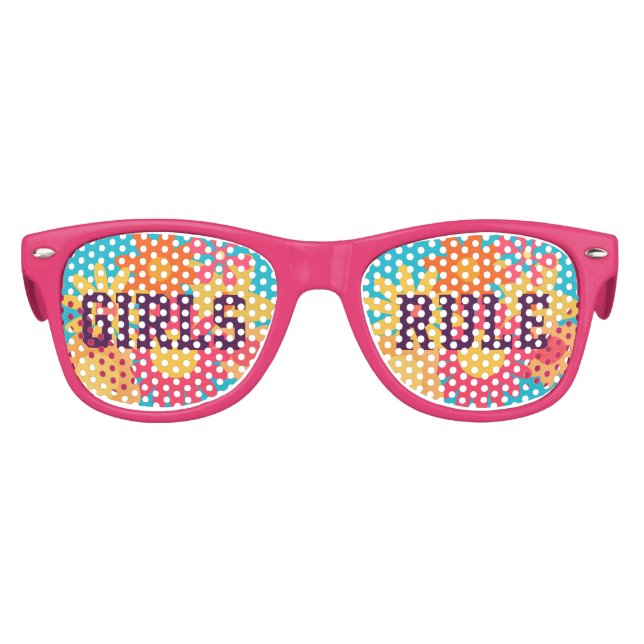 Filles roses Règle Lentilles Fleurs Lunettes de so (Devant)