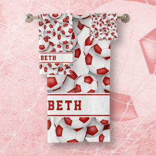 Filles rouge blanc boules de football athlétique g