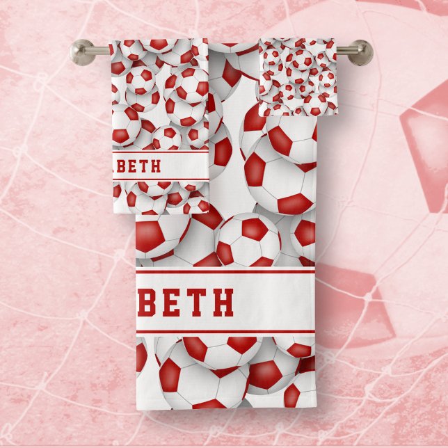 Filles rouge blanc boules de football athlétique g (Créateur téléchargé)