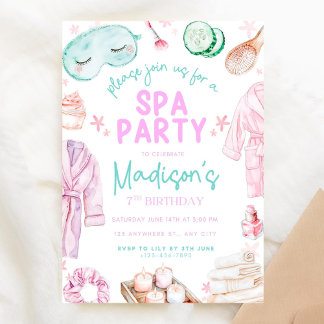 Filles Spa Anniversaire, Invitation Anniversaire S