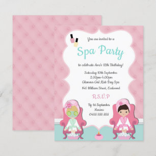Filles Spa Invitation Pamper party Invitation