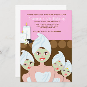 Filles spas Invitation d'anniversaire, n'importe q