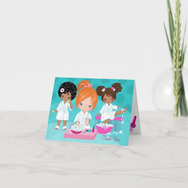 Filles spas Merci Cartes de notes pliées Cartes de (Devant)