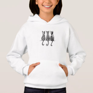 Filles Sweat - shirt à capuche avec trois chats no