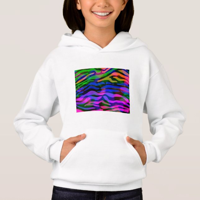 Filles sweatshirt avec un design arc-en-ciel. (Devant)
