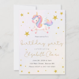 Filles Unicorn Invitation Anniversaire