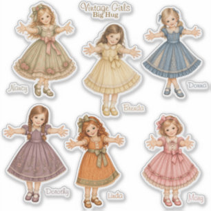 Filles Vintage : Autocollants de la collection Big