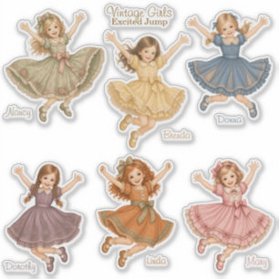 Filles Vintage : Autocollants de la collection Sau