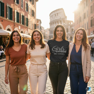 Filles Week-end Away T-shirt Personnalisé Lieu Dat