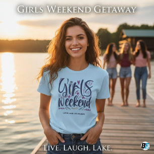Filles Week-end Away T-shirt Personnalisé Lieu Dat