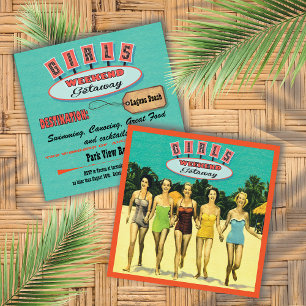 Filles Week-end Getaway Beach Invitations