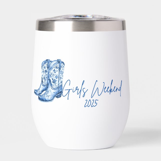 Filles Weekend Vin Tumbler - Thème occidental (Avant)