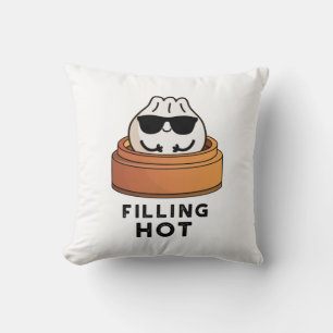 Filling Hot Funny Dumpling Pun Kissen