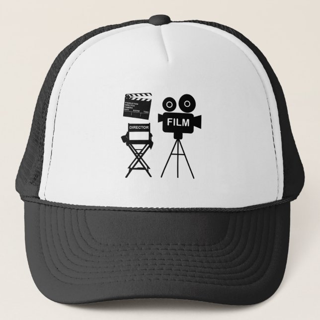 Film Crew Flap Regisseur Geschenk für Filmemacher Truckerkappe (Vorderseite)