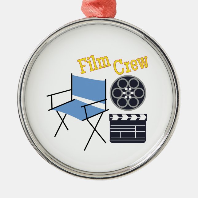 Film-Crew Silbernes Ornament (Vorne)