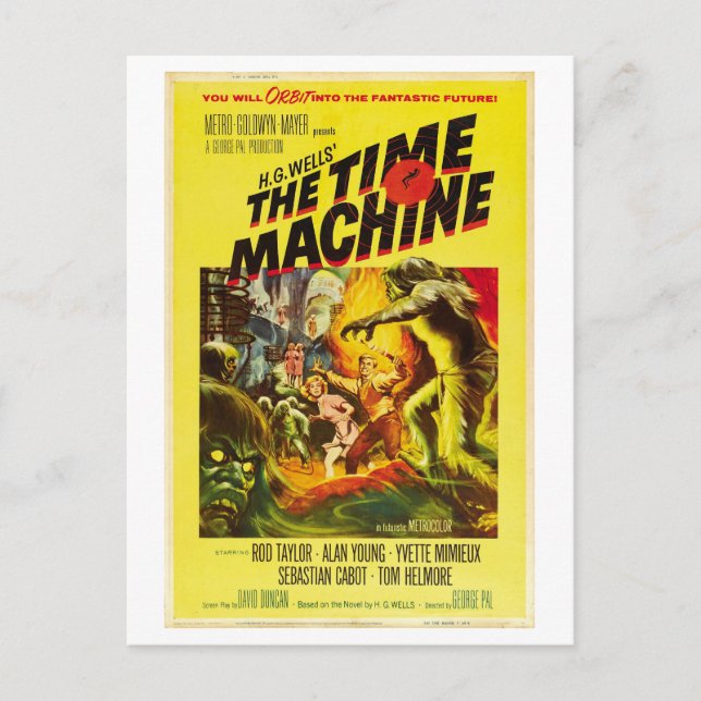 Film der Zeitmaschine der 60er Jahre Postkarte (Vorderseite)