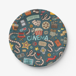 Film-Fan-Kino-Theater-Entwurf Pappteller