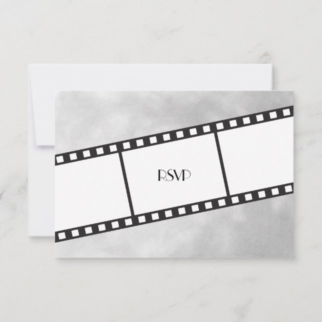 Film Film Strip Wedding RSVP Réponse Invitation (Dos)