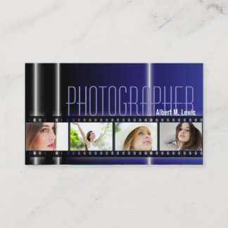 Film-Foto-Geschäfts-Karten-Blau der Visitenkarte