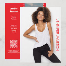 Film-Foto-Schauspieler-Model-Promo-Karte | QR-Code
