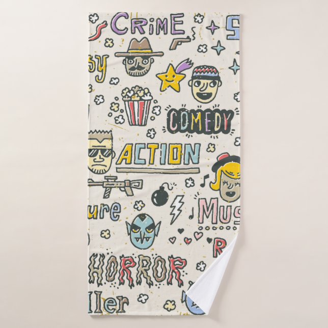 Film Genres. Fernsehshows, Serie Funny Doodle vint Badehandtuch (Badehandtuch)