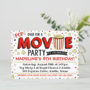 Film Invitation Film Anniversaire Fête Invitation 