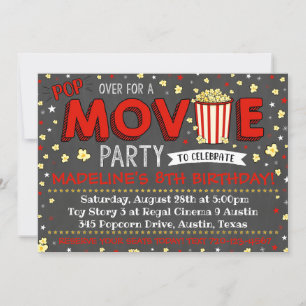 Film Invitation Film Anniversaire Fête Invitation 