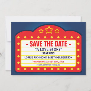 Film Leinwand Theater Save-the-Date-Ankündigung Save The Date