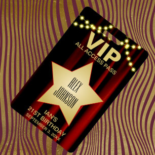 Film-Lichter Gold Star Hollywood VIP Pass Ausweis