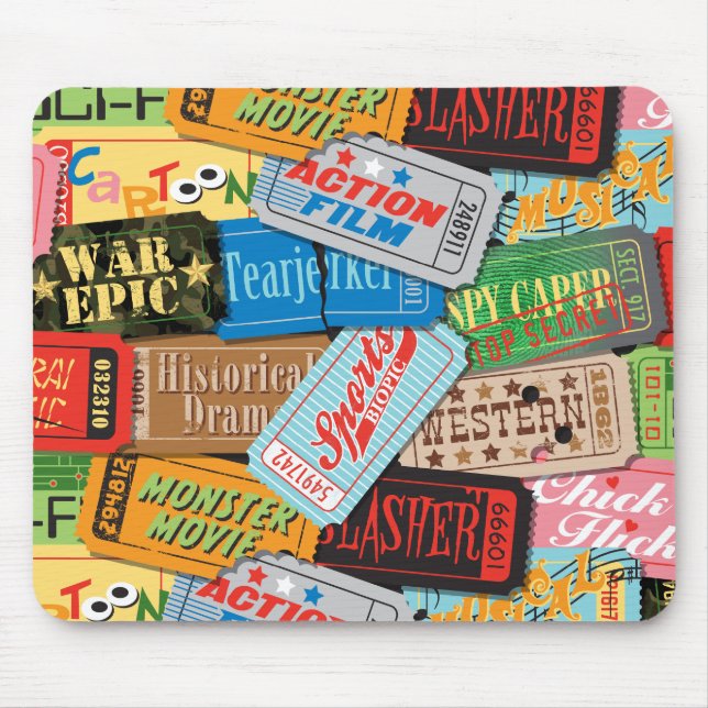 Film-Nachtkarte gemustertes Mousepad (Vorne)
