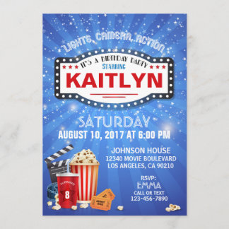 Film-Nachtschlaf über Geburtstags-Party Einladung